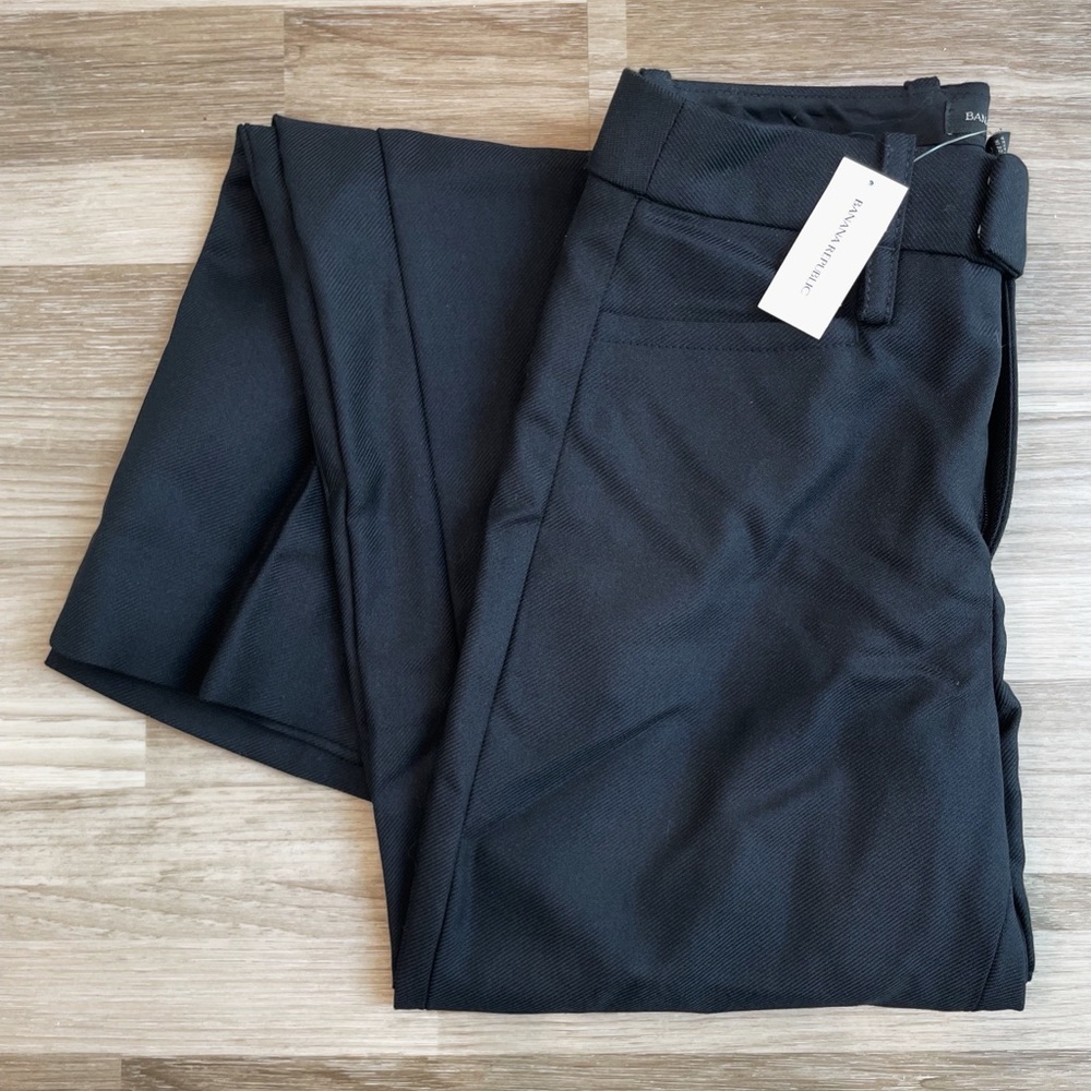 Banana Republic Petite Wide-Leg Wool Pant, black